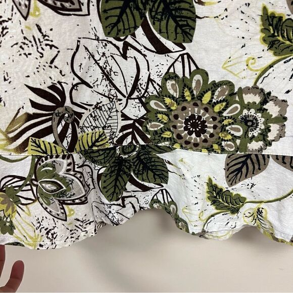 Christopher & banks linen blend floral print skirt Sz 4 - Picture 2 of 6